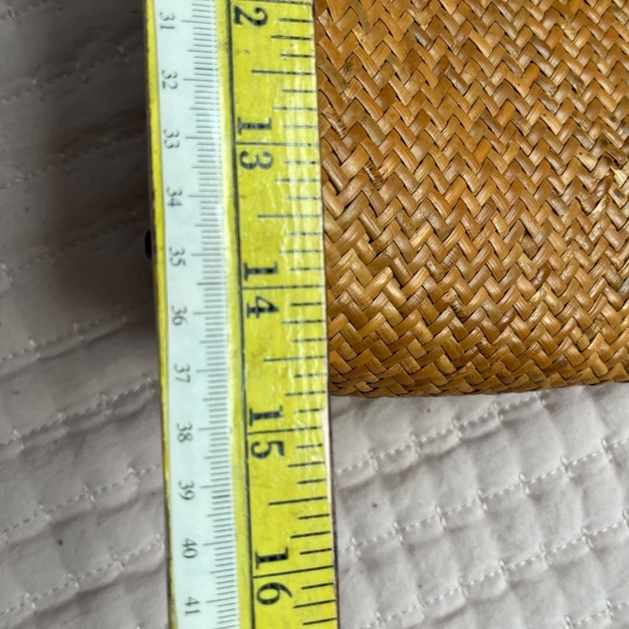 Gail DeLoach Asiaphile Woven Gator Brown Rattan Handbag Purse Clutch Vintage - Picture 8 of 13